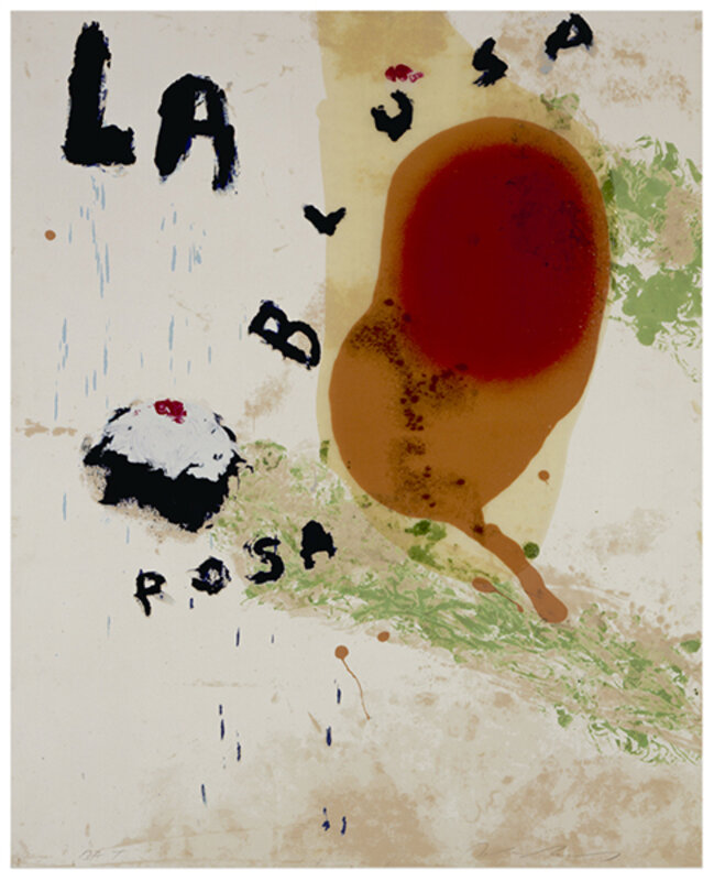 Julian Schnabel, ‘Sexual Spring-Like Winter - La Blusa Rosa, II’, 1995, Print, Hand painted, 14 color silkscreen with poured resin, McClain Gallery