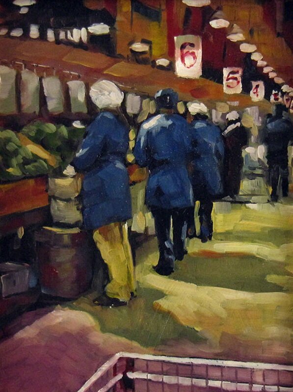 Karin Jurick, ‘Saturday Morning at the Market’, ca. 2006, Painting, Oil on Board, Janus Galleries
