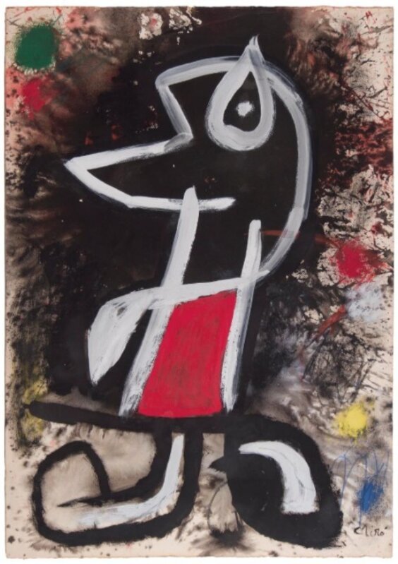 Joan Miró, ‘Personnage ’, 1977, Drawing, Collage or other Work on Paper, Oil, wax, gouache and ink on cardboard, David Benrimon Fine Art
