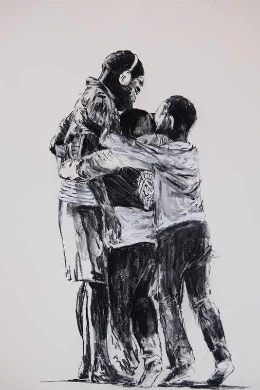 Nelson Makamo, ‘Bonded Life’, 2017, Charcoal and soft pastel on paper, Gallery of African Art (GAFRA)