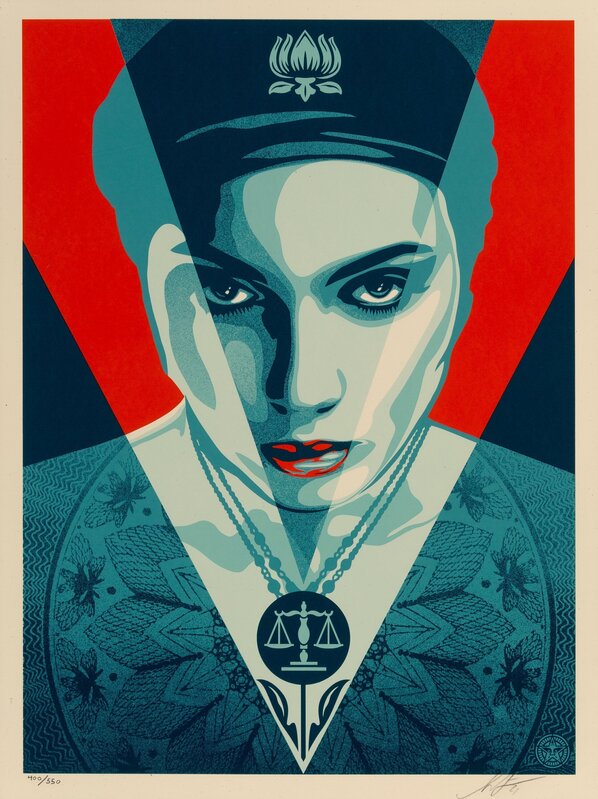 Shepard Fairey, ‘Angel of Hope and Justice Woman Red’, 2020-2021, Print, Screenprints in colors on speckled cream paper, Heritage Auctions