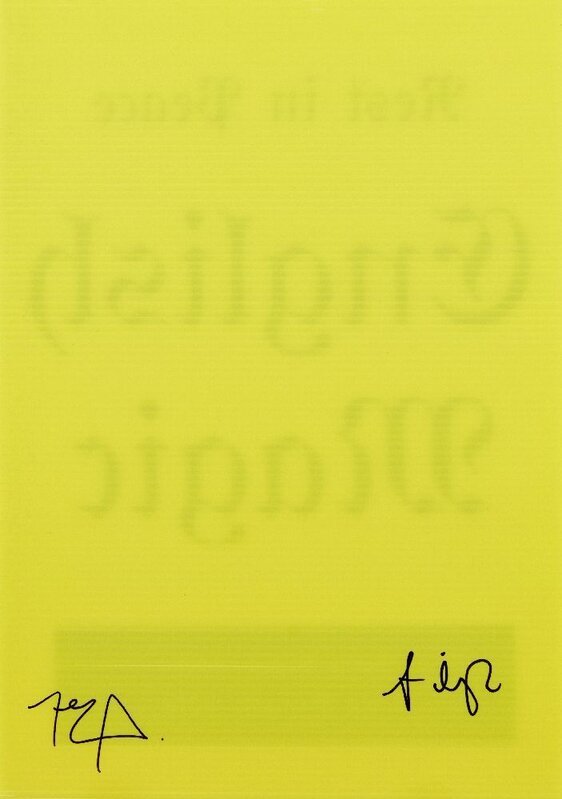 Jeremy Deller, ‘Rest in Peace English Magic’, 2014, Print, Screenprint on corrugated plastic, Roseberys