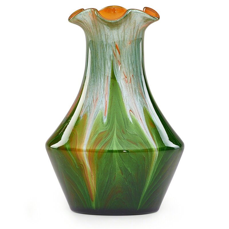 Loetz, ‘Titania vase with ruffled rim, Austria’, ca. 1900, Design/Decorative Art, Blown glass, Rago/Wright/LAMA/Toomey & Co.