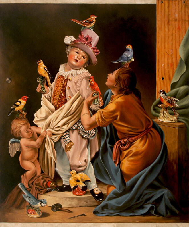 Jerry Kunkel, ‘Pygmalion and Bird Figurine Guy’, Painting, Oil on Canvas, Robischon Gallery