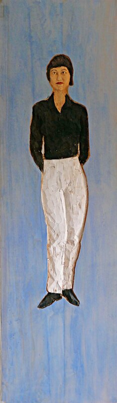 Stephan Balkenhol, ‘(Black and white) Woman’, 1996, Sculpture, Painted relief in poplar wood, Artsy x Rago/Wright