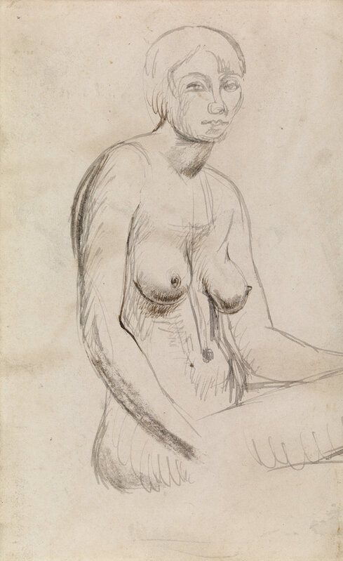 Henry Moore, ‘Seated Nude’, ca. 1924, Drawing, Collage or other Work on Paper, Pen and ink, charcoal and chalk, Osborne Samuel