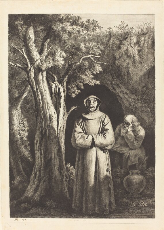 Jean-Jacques de Boissieu, ‘Desert Monks’, 1797, Print, Etching, drypoint, and roulette on laid paper, National Gallery of Art, Washington, D.C.
