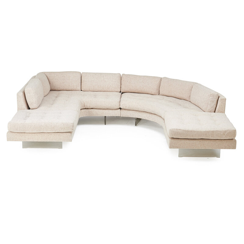 Vladimir Kagan, ‘Omnibus three-piece sectional sofa with  illuminated base: L-shaped section, demi-lune  section and ottoman’, ca. 1965, Design/Decorative Art, Upholstery, lucite, Rago/Wright/LAMA/Toomey & Co.