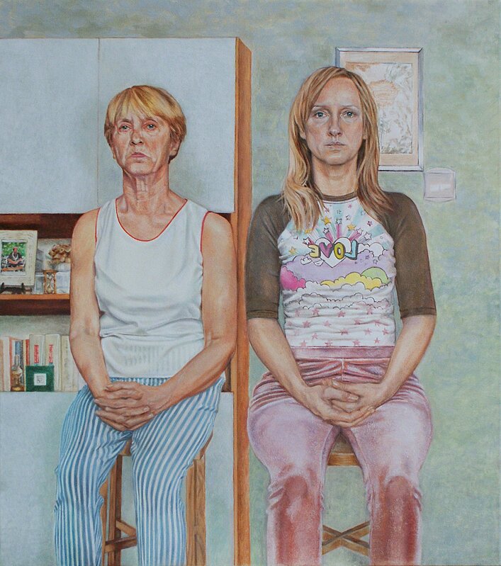 Ewa Cieslik, ‘Self-portrait with mother’, 2018, Painting, Oil on canvas, Leclere 