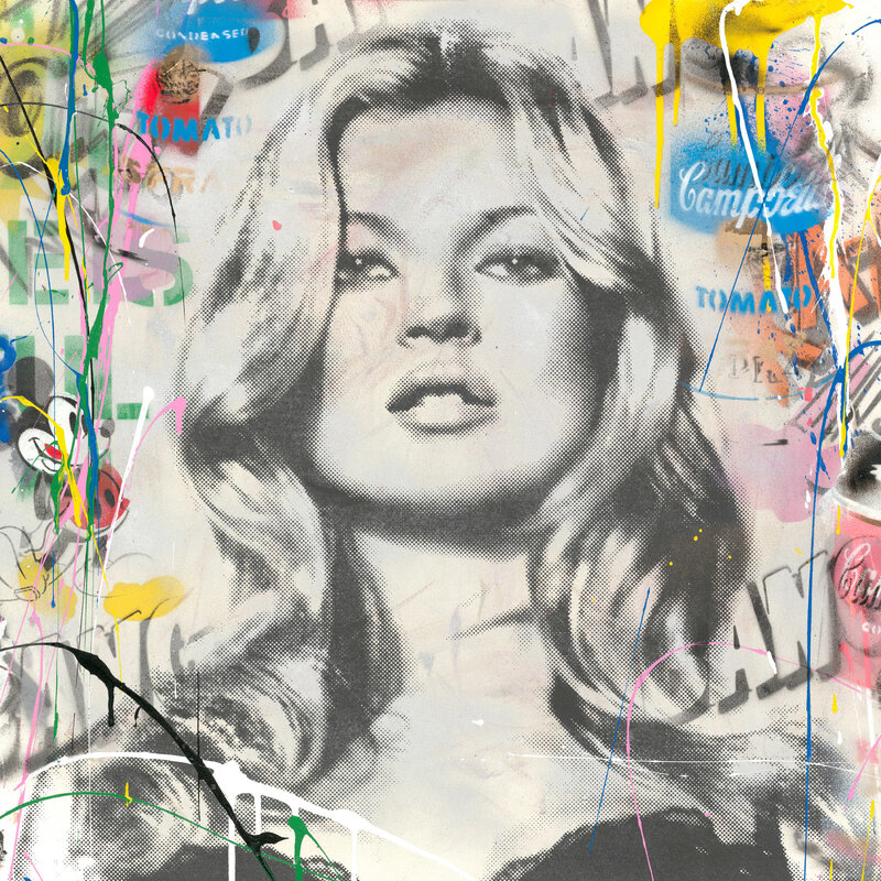 Mr. Brainwash, ‘Kate Moss’, 2019, Mixed Media, Silkscreen and mixed media on paper, Maune Contemporary