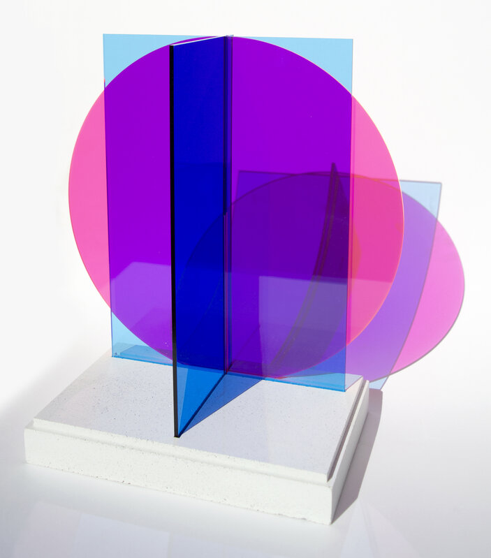 Kate Banazi, ‘Interactions 25’, 2019, Sculpture, Coloured translucent blues, grey and fluorescent pink acrylic sculpture, cast marble granite jesmonite and glue, Curatorial+Co.