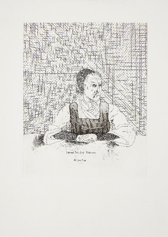 David Hockney, ‘Portrait of Caterin Dorothea Viehmann and The Glass Mountain [Tokyo 67 and 95]’, 1969, Print, Two etchings on wove, Roseberys