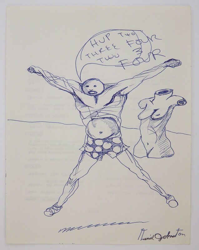 Daniel Johnston, ‘Untitled (Hup Two Three Four), circa’, 1980, Drawing, Collage or other Work on Paper, Ink on typing paper, Doyle