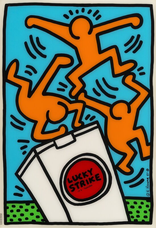 Keith Haring, ‘Lucky Strike It's Toasted’, 1987, Print, Screenprint in colours, on Foamex and Perspex panel, Forum Auctions