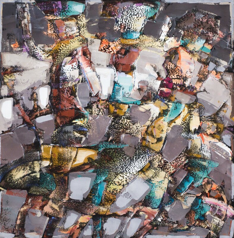 Bauçan, ‘"Vent d'automne dans le Royaume du Roi, de la Reine et du fou"’, 2016, Painting, Mixed Media on Canvas, Simard Bilodeau Contemporary