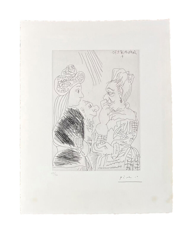Pablo Picasso, ‘Serie 156, plate 26,  La Bonne aventure, avec un curieux simiesque ’, 1970, Print, Etching, Gallery KAWAMATSU