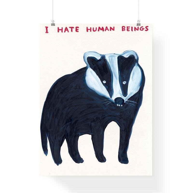 David Shrigley, ‘I hate Human Beings’, 2021, Print, Screenprint in colours, Artsy x Capsule Auctions
