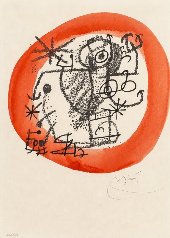 Joan Miró, ‘Les Essències de la Terra’, 1968, Print, Lithograph with hand coloring in watercolor on Japon nacré paper, Heritage Auctions