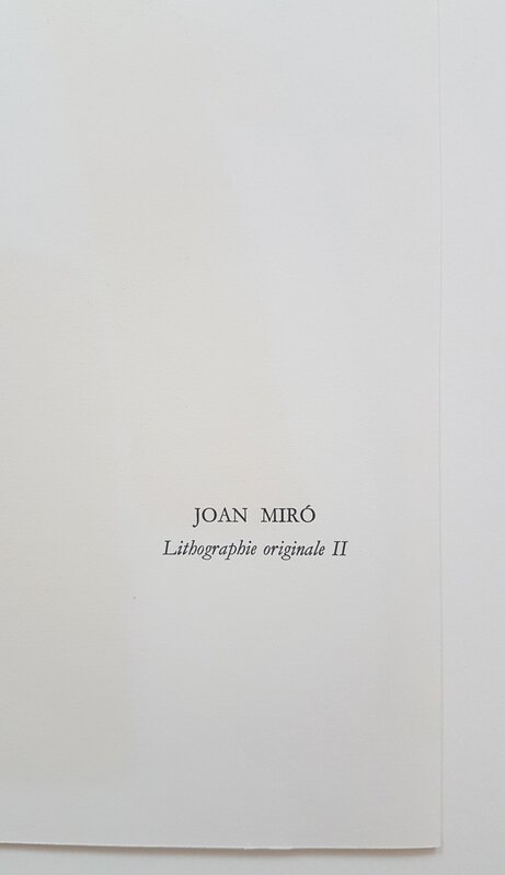 Joan Miró, ‘Lithographie Originale II’, 1977, Print, Color Lithograph, Cerbera Gallery