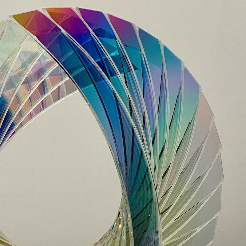 Tom Marosz, ‘'Baby Tear Starfire Dichroic' Abstract Glass Sculpture’, 2020, Sculpture, Float glass, cut, ground, polished and assembled, Ai Bo Gallery