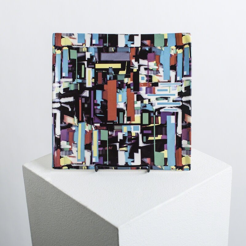 Claudia Hart, ‘Flower Matrix Augmented-Reality Ceramics’, 2016, Sculpture, Single ceramic plate, custom software (color, silent), tablet, bitforms gallery