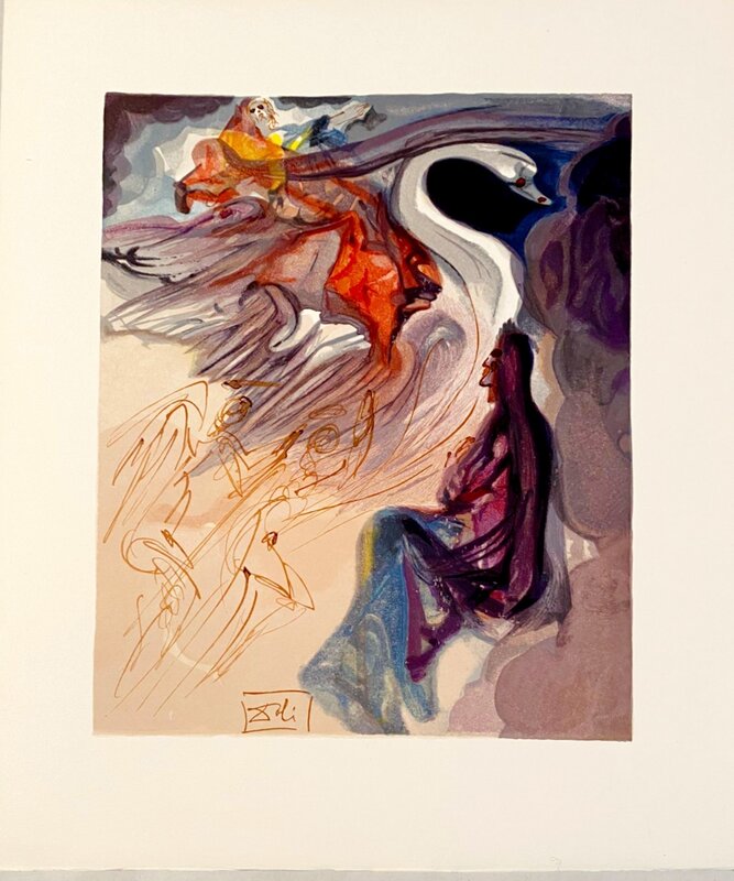 Salvador Dalí, ‘La Divine Comédie - Paradis 19 - Le Langage de l'oiseau’, 1963, Print, Original wood engraving on BFK Rives paper, Samhart Gallery