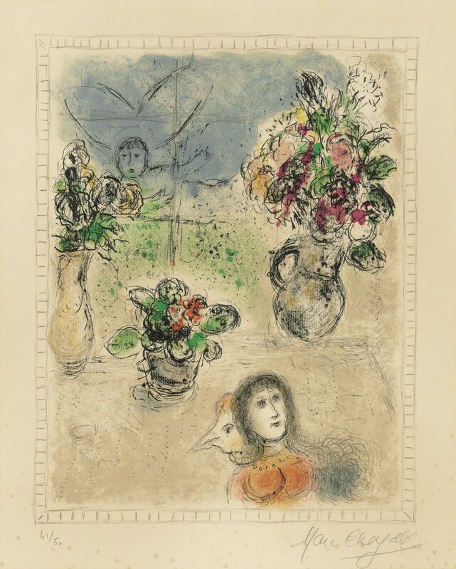 Marc Chagall, ‘Les trois bouquets’, 1976, Print, Lithograph in colours on Arches wove paper, Christie's