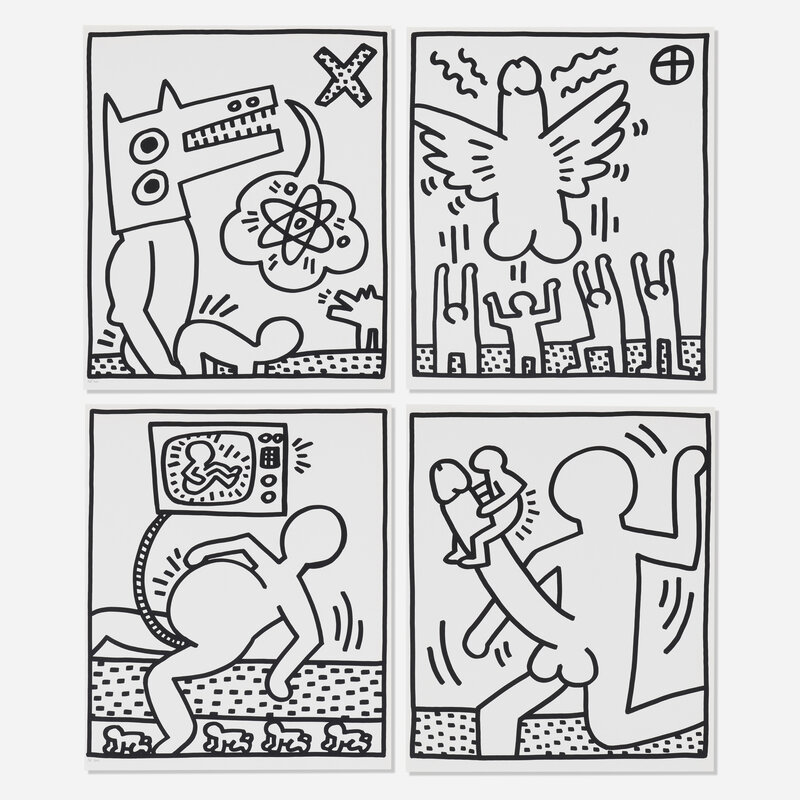 Keith Haring, ‘Four works from the Lucio Amelio Suite’, 1983, Print, Lithograph, Rago/Wright/LAMA/Toomey & Co.
