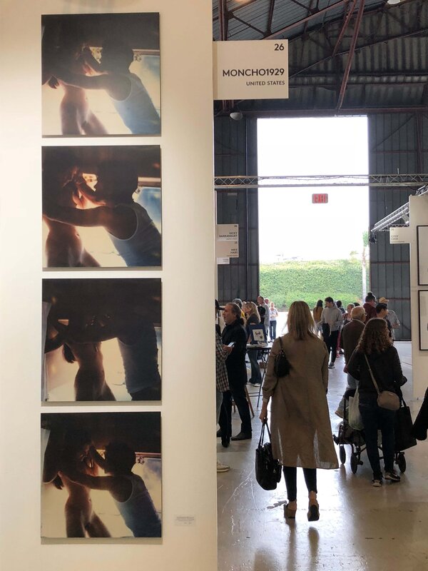 Stefanie Schneider, ‘Love Scene against the Wall (Sidewinder) analog and mounted, based on 4 Polaroids’, 2005, Photography, 4 Analog C-Prints, hand-printed by the artist on Fuji Crystal Archive Paper, based on a 4 original SX-70 Polaroids, mounted on Aluminum with matte UV-Protection, Instantdreams