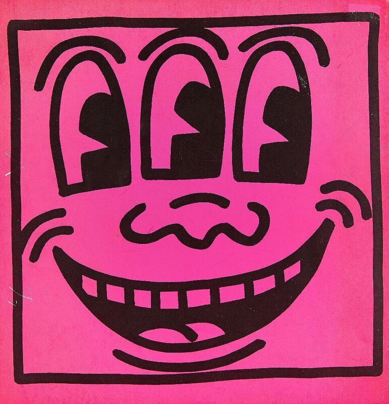 Keith Haring, ‘Three Eyed face’, 1982, Print, Screen print in colour on wove, Roseberys