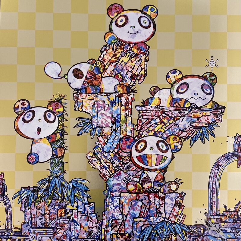 Takashi Murakami, ‘Pandas Panda Cubs Pandas’, 2019, Print, Offset print with Gold stamp, Buronzu Gallery