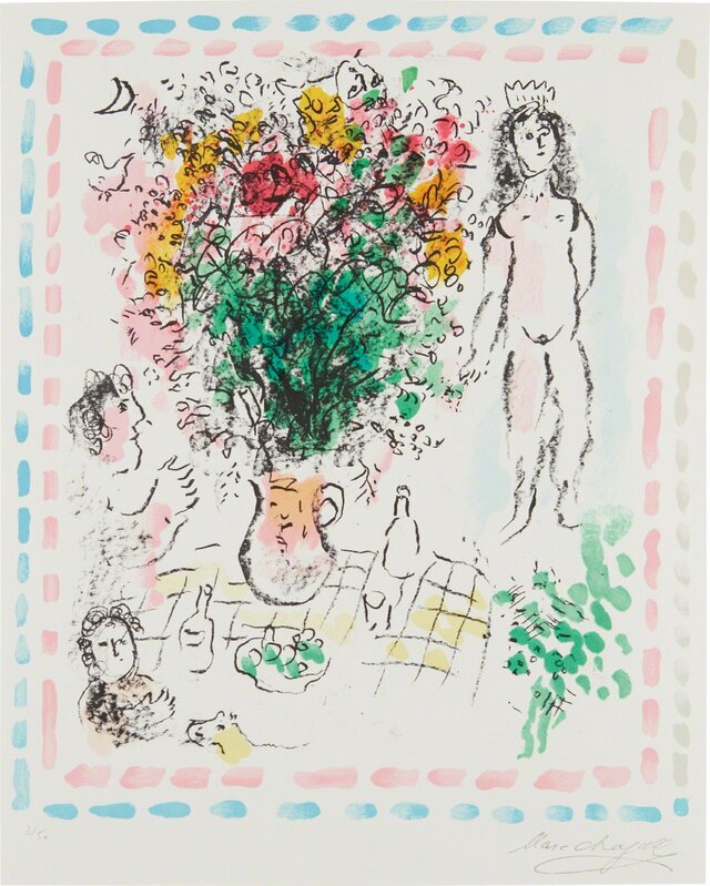 Marc Chagall, ‘Le bouquet de la Reine’, 1984, Print, Lithograph in colors, on Arches paper, with full margins, Phillips