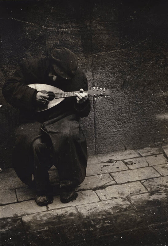 J. Bertolino, ‘Man Playing Mandolin (from "Family of Man")’, 1950c/1950c, Photography, Silver print unmounted, Contemporary Works/Vintage Works