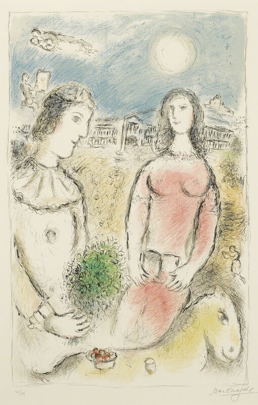 Marc Chagall, ‘Couple at Dusk (M. 972)’, 1980, Print, Lithograph printed in colors, Sotheby's