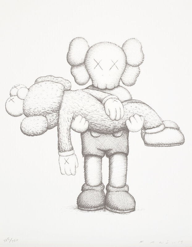 KAWS, ‘COMPANIONSHIP IN THE AGE OF LONELINESS’, 2019, Print, Screenprint, on Arches Aquarelle paper, with full margins, the sheet loose (as issued) contained within the original grey Wibalin Buckram-bound presentation box with accompanying limited edition exhibition catalogue., Phillips