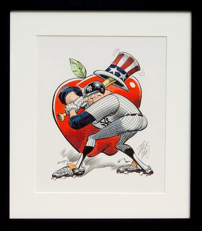 Jack Davis, ‘New York Yankees Baseball Illustration; Original Art’, 1990, Drawing, Collage or other Work on Paper, Pencil, Ink, and Watercolor on Board, The Illustrated Gallery