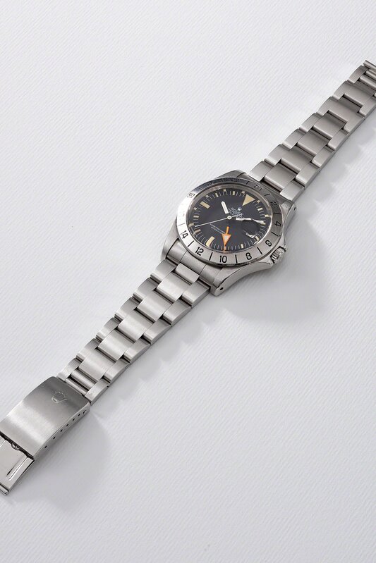 Rolex, ‘A well-preserved and rare stainless steel wristwatch with 24-hour indication, date, bracelet, guarantee, box and hang tags’, Circa 1972, Fashion Design and Wearable Art, Stainless steel, Phillips