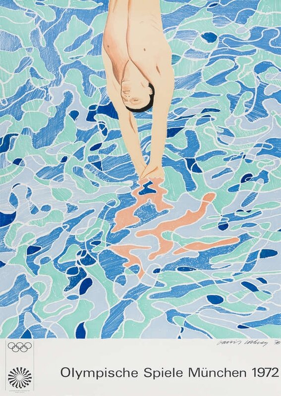 David Hockney, ‘Diver. Olympic Games Munich 1972 (Baggot 34)’, 1972, Posters, Lithograph printed in colours, Forum Auctions