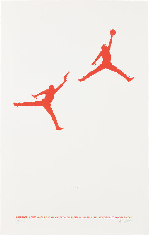 Hank Willis Thomas, ‘Shooting Stars’, 2011, Print, Relief print in red, on wove paper, with full margins., Phillips