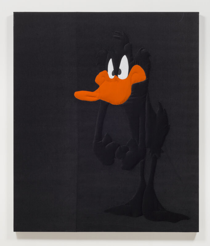 Cosima von Bonin, ‘Duck. Black. Ill tempered. Analogue. Knows Nothing. Friend.’, 2019, Textile Arts, Velvet, cotton, Petzel Gallery