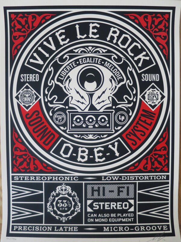 Shepard Fairey, ‘Vive le Rock’, 2012, Print, Speckletone paper, AYNAC Gallery