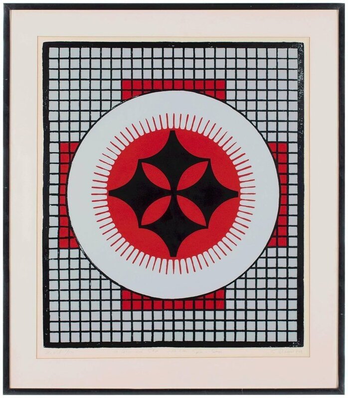 Seena Donneson, ‘Herald, Abstract Geometric Modern Print’, 20th Century, Print, Paper, Screen Print, Lions Gallery
