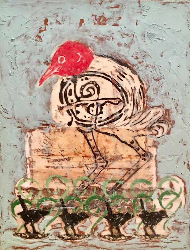 beverly floyd, ‘Red Head’, 2017, Mixed Media, Canvas panel, Koelsch Gallery