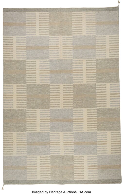 Carl Malmsten, ‘Geometric Flat-Weave Carpet’, circa 1950, Design/Decorative Art, Hand-woven pigmented wool, Heritage Auctions