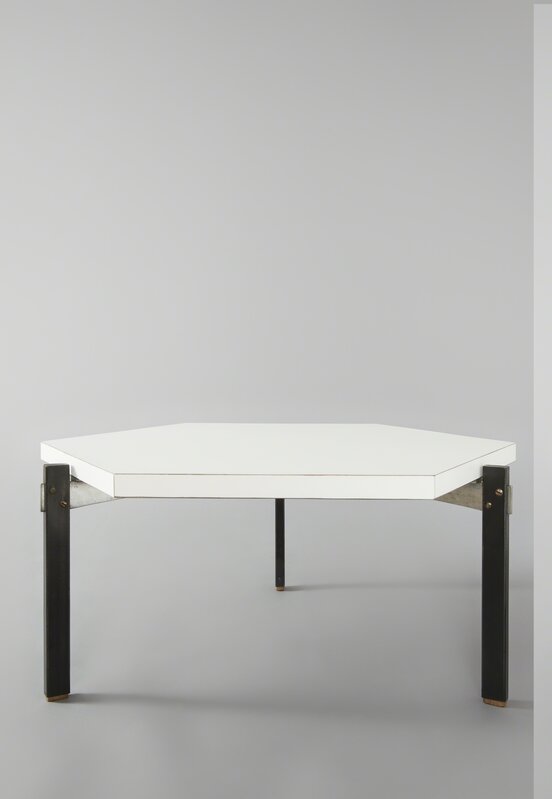 André Simard, ‘Pair of hexagonal low tables’, 1959, Design/Decorative Art, Wood, laminate, lacquered and chromed metal, Galerie Pascal Cuisinier
