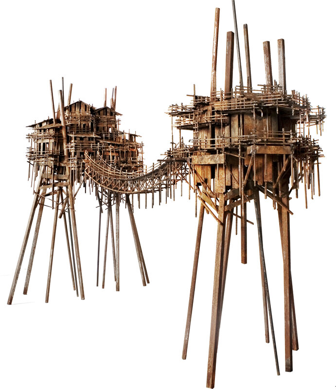 Fernando Suárez Reguera, ‘Transversal villages’, 2020, Sculpture, Corten steel and iron, Galería de arte Luisa Pita
