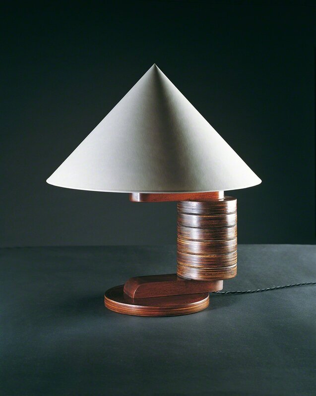 André Sornay, ‘Lamp’, ca. 1935, Design/Decorative Art, Rosewood with brass nails. Ivory coloured shade., Galerie Alain Marcelpoil
