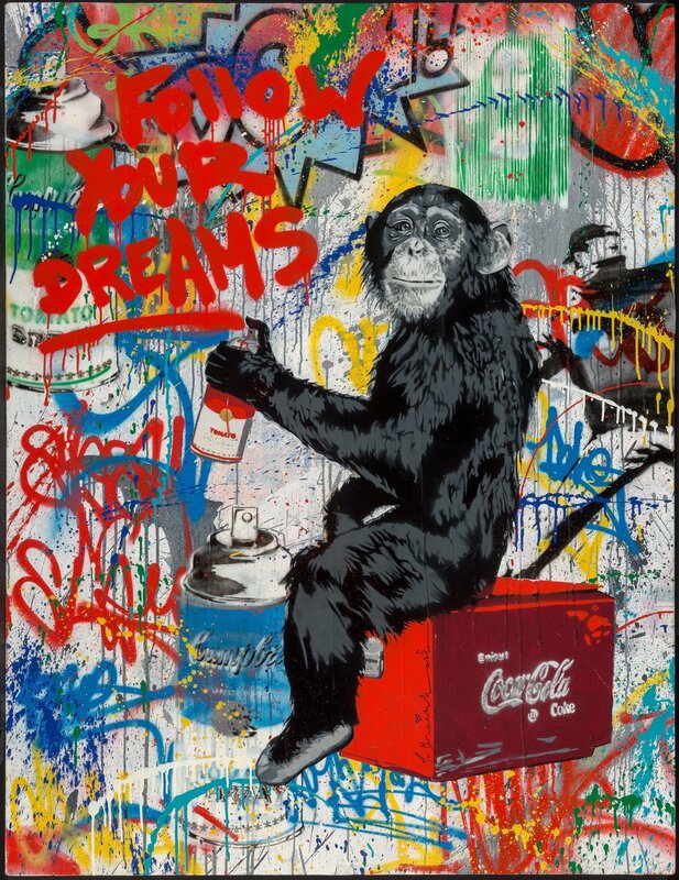 Mr. Brainwash, ‘Follow Your Dreams’, 2012, Mixed Media, Acrylic, spray paint, collage, plaster and enamel on canvas laid down on board, Heritage Auctions