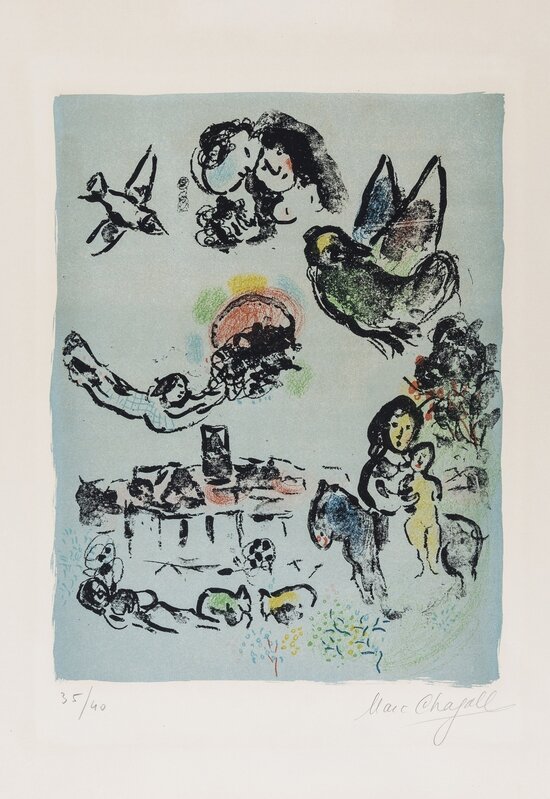 Marc Chagall, ‘Nocturne à Vence (M.400)’, 1963, Print, Lithograph printed in colours, Forum Auctions