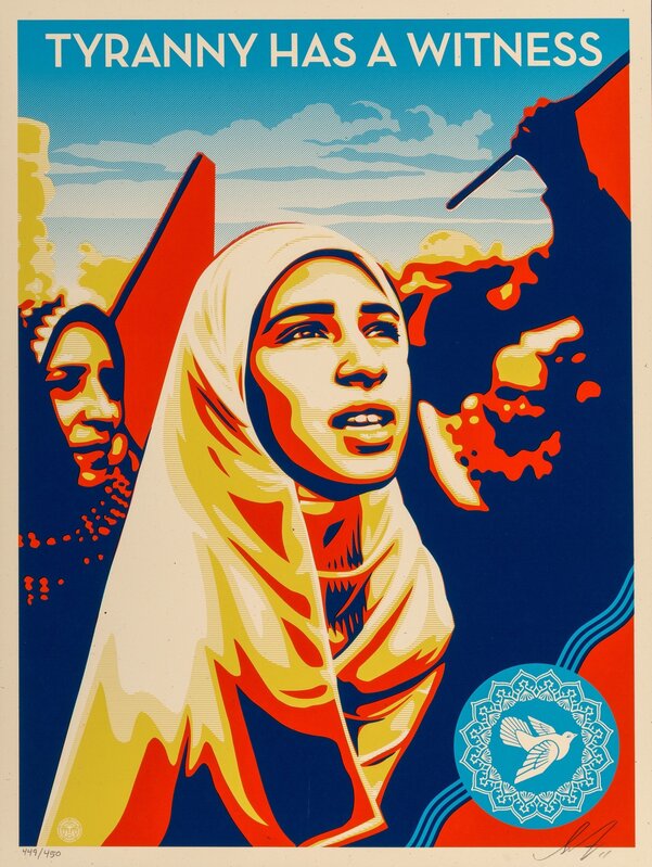 Shepard Fairey, ‘180 South and Tyranny Has a Witness (two works)’, 2010-2011, Print, Screenprints in color on speckled cream paper, Heritage Auctions